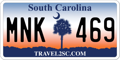 SC license plate MNK469