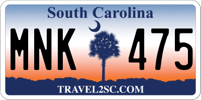 SC license plate MNK475