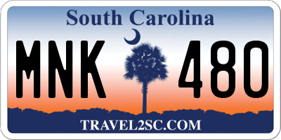 SC license plate MNK480