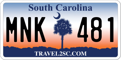 SC license plate MNK481