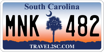 SC license plate MNK482