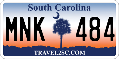 SC license plate MNK484