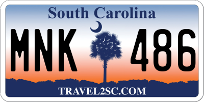 SC license plate MNK486