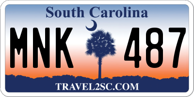 SC license plate MNK487