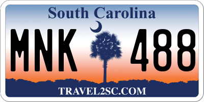 SC license plate MNK488