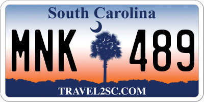 SC license plate MNK489