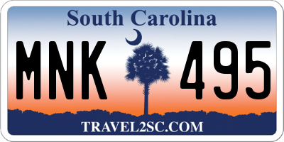SC license plate MNK495