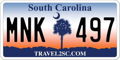 SC license plate MNK497