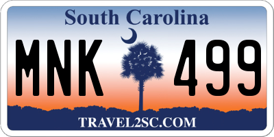 SC license plate MNK499