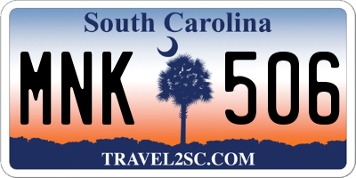 SC license plate MNK506