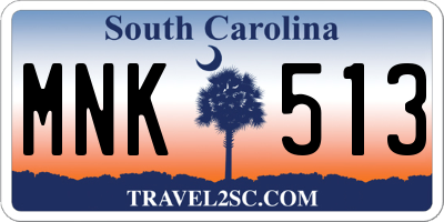 SC license plate MNK513