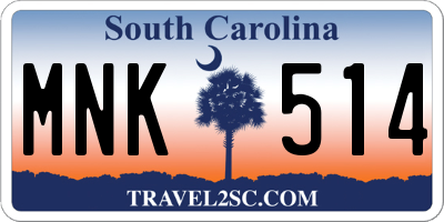 SC license plate MNK514