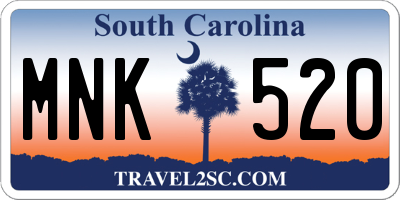 SC license plate MNK520