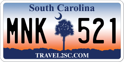 SC license plate MNK521