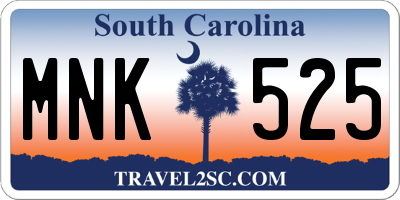 SC license plate MNK525