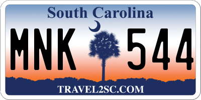 SC license plate MNK544