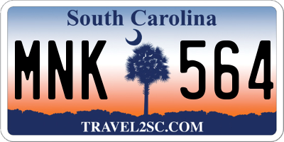 SC license plate MNK564