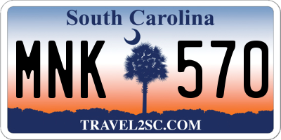 SC license plate MNK570