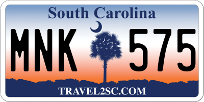 SC license plate MNK575