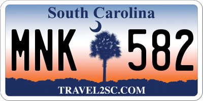 SC license plate MNK582
