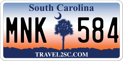 SC license plate MNK584