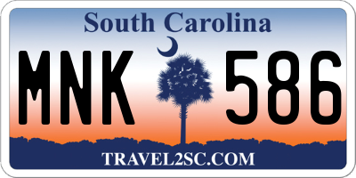 SC license plate MNK586