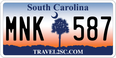SC license plate MNK587