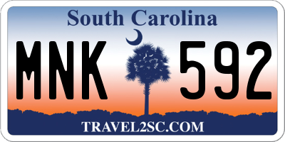 SC license plate MNK592