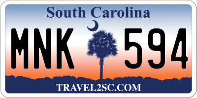 SC license plate MNK594