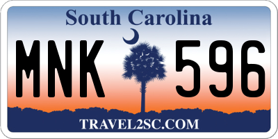 SC license plate MNK596
