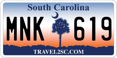 SC license plate MNK619