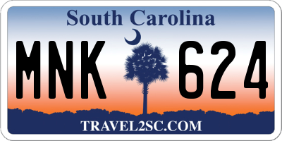 SC license plate MNK624