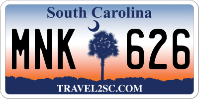 SC license plate MNK626