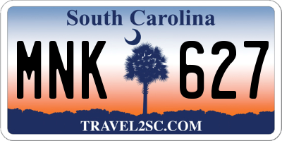 SC license plate MNK627