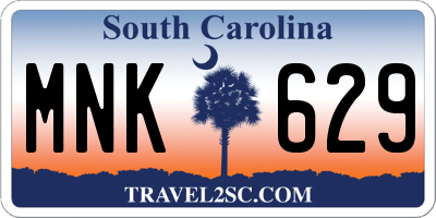 SC license plate MNK629