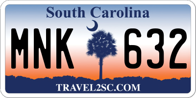 SC license plate MNK632
