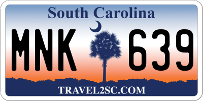 SC license plate MNK639