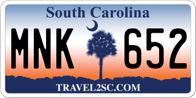 SC license plate MNK652