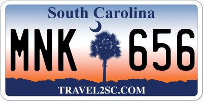 SC license plate MNK656