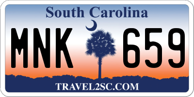 SC license plate MNK659
