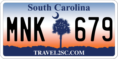 SC license plate MNK679