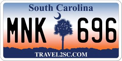 SC license plate MNK696