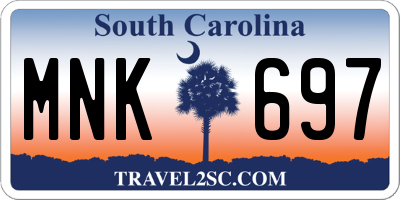 SC license plate MNK697
