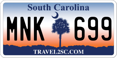 SC license plate MNK699