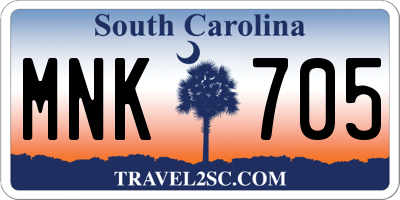 SC license plate MNK705