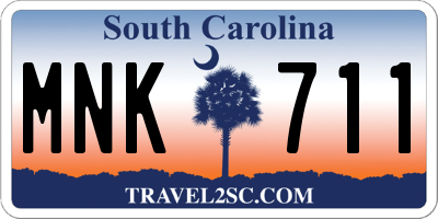 SC license plate MNK711