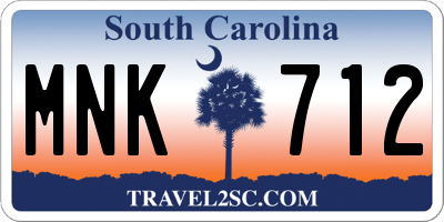 SC license plate MNK712