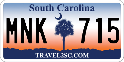 SC license plate MNK715