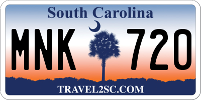SC license plate MNK720