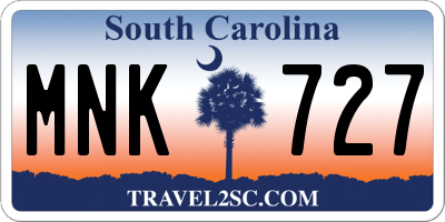 SC license plate MNK727